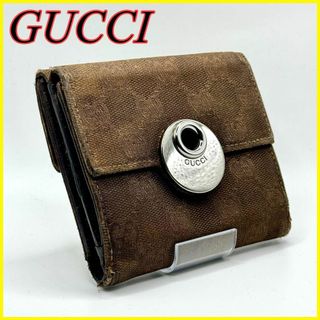 グッチ(Gucci)のGUCCI グッチ 3つ折り財布 キャンバス GG柄 総柄 ブラウン キャメル(財布)