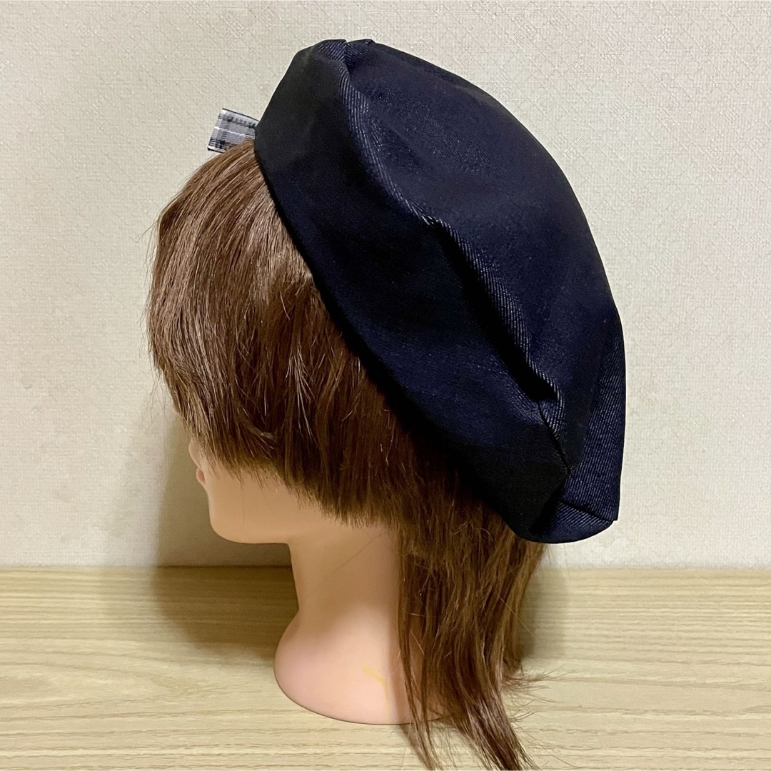 デニム ベレー帽 レディース58サイズ ハンドメイドのファッション小物(帽子)の商品写真