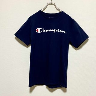 チャンピオン(Champion)のアメリカ古着　チャンピオン　半袖 Tシャツ　ネイビー　コットン　Sサイズ　C87(Tシャツ/カットソー(半袖/袖なし))