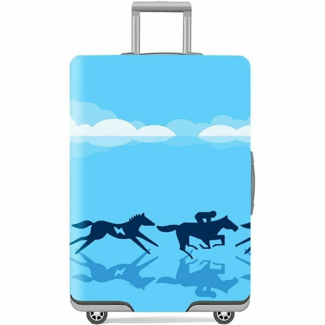 ☆スーツカバー スーツケース 旅行 馬 カバー ブルー 22〜25インチ