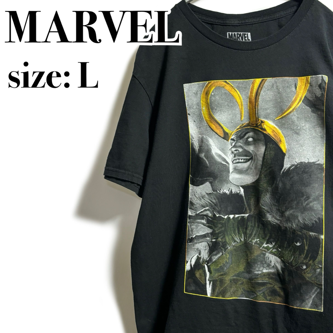 MARVEL(マーベル)のMARVEL マーベル ロキ アメコミ プリント キャラT 海外古着 メンズのトップス(Tシャツ/カットソー(半袖/袖なし))の商品写真