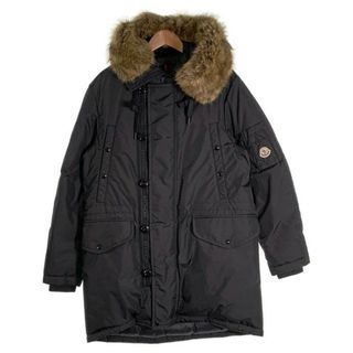 モンクレール(MONCLER)のMONCLER  モンクレール AJA LONG PARKA ダウン ファージャケット コート ブラック Size 2(ダウンジャケット)