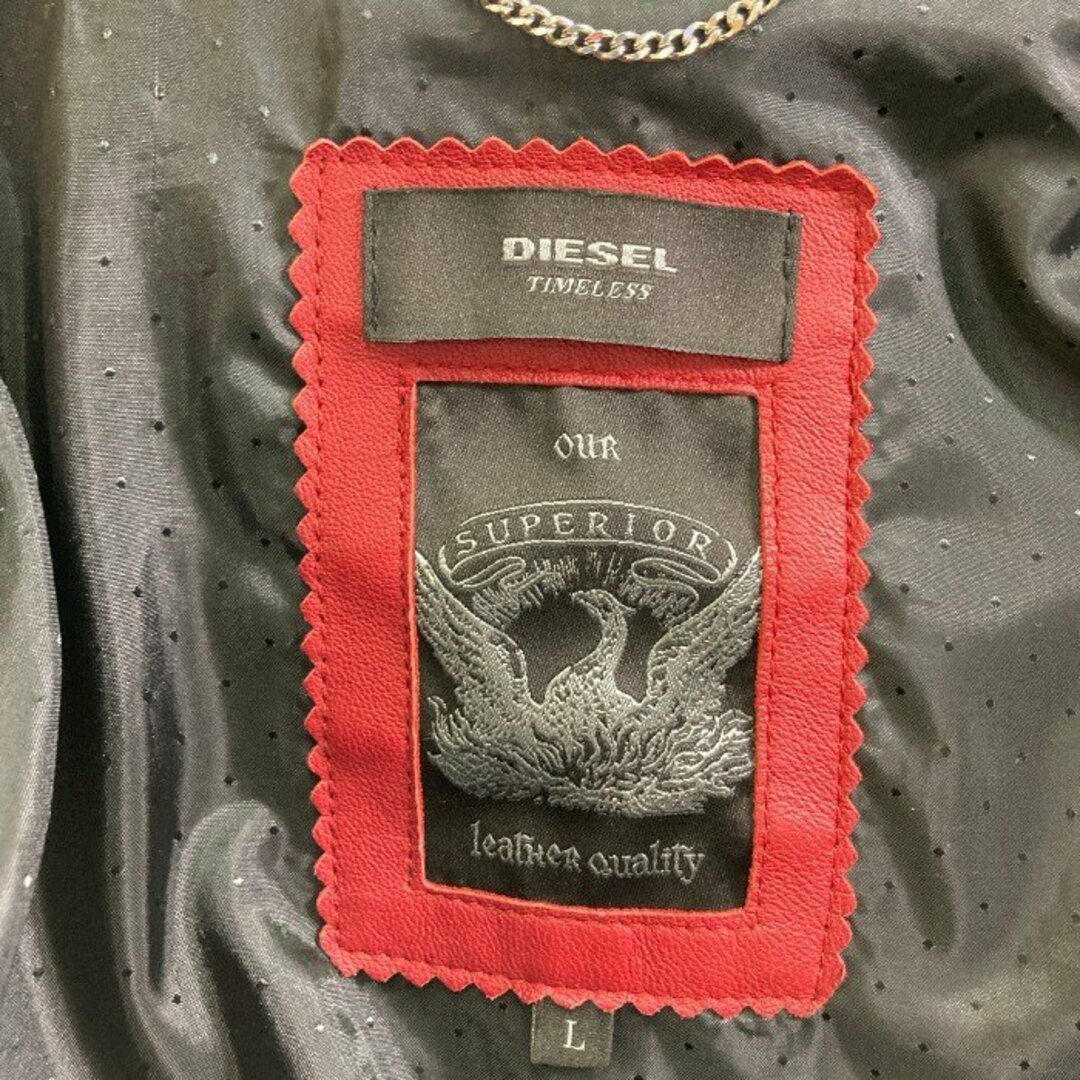 DIESEL(ディーゼル)の★DIESEL ディーゼル TIMELESS SUPERIOR ラムレザー ダブルライダースジャケット ブラック sizeL メンズのジャケット/アウター(ライダースジャケット)の商品写真