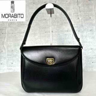 モラビト(MORABITO)の【良品】MORABITO BLACK レザー ゴールド金具 ワンハンドルバッグ(ハンドバッグ)