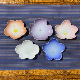 アリタヤキ(有田焼)の◎新品未使用◎ 有田焼 銘々皿 花だより 5客揃え お菓子皿 伝統食器 高級(食器)