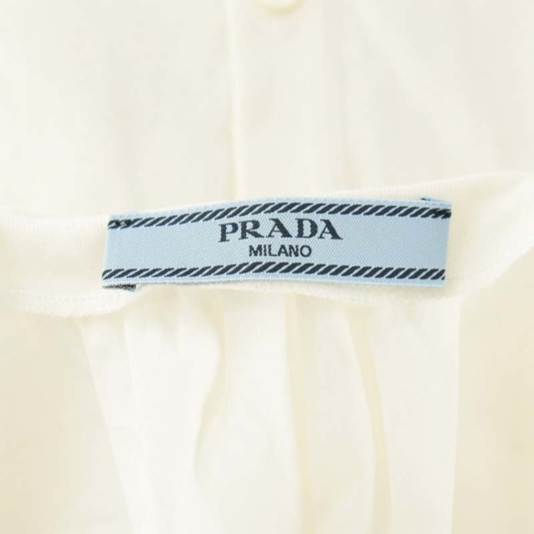 PRADA(プラダ)のプラダ 2010 シャツ ブラウス ノースリーブ フリル コットン M 白 レディースのトップス(シャツ/ブラウス(半袖/袖なし))の商品写真