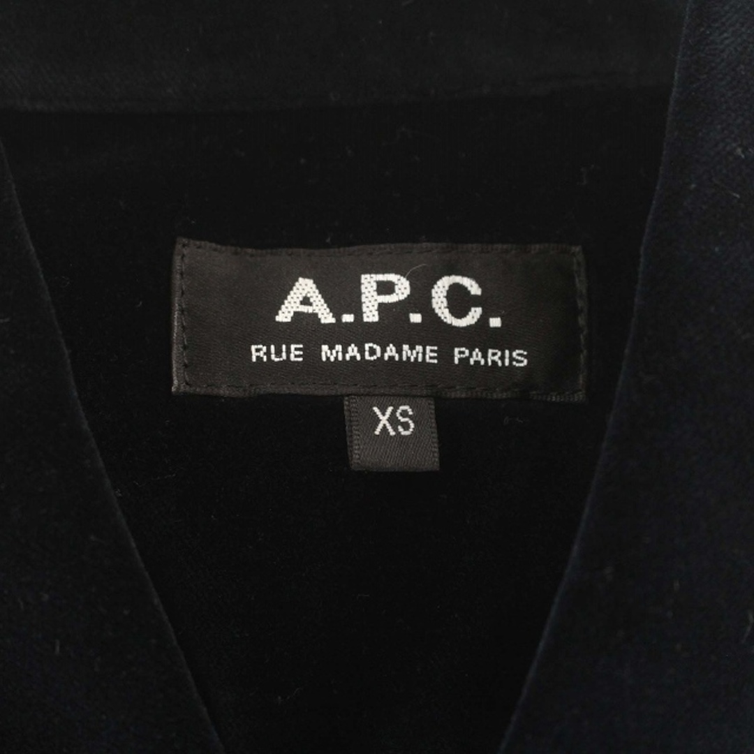 A.P.C(アーペーセー)のアーペーセー A.P.C. ベロアシャツ 長袖 シャツ XS ネイビー  メンズのトップス(シャツ)の商品写真