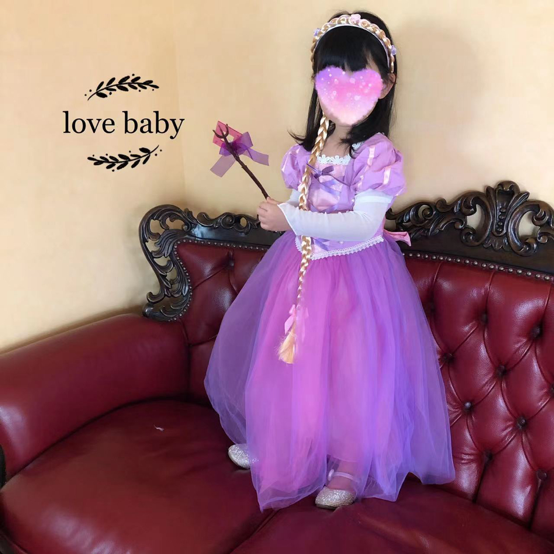 CR1紫プリンセスドレス女の子長袖コスプレドレス140サイズ キッズ/ベビー/マタニティのキッズ服女の子用(90cm~)(ドレス/フォーマル)の商品写真