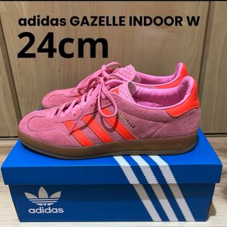 アディダス(adidas)の一度短時間着用　24cm アディダス ガゼル インドア ピンク　スニーカー(スニーカー)