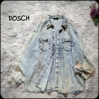 ドスチ(Dosch)のドスチ●ケミカルウォッシュ♪ブリーチデニムライク長袖シャツブラウス/大きいサイズ(シャツ/ブラウス(長袖/七分))