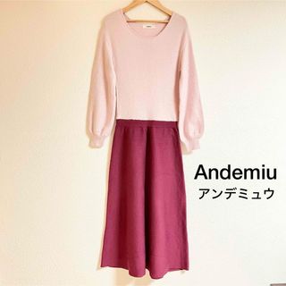 アンデミュウ(Andemiu)の【美品】Andemiu アンデミュウ レディース ニット ロング ワンピース(ロングワンピース/マキシワンピース)