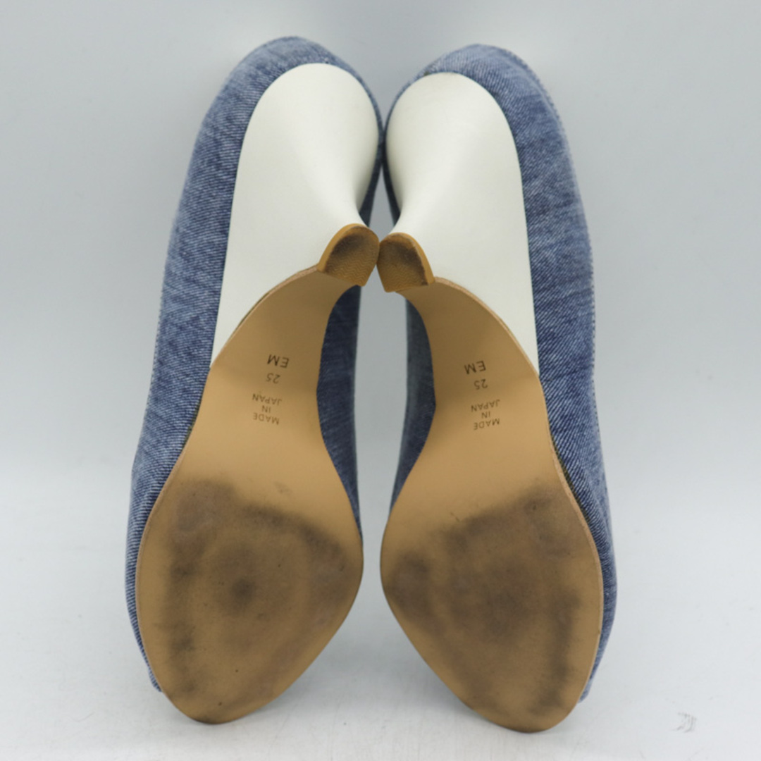DIANA(ダイアナ)のダイアナ パンプス オープントゥ デニム 日本製 ブランド シューズ 靴 黒 レディース 25サイズ ブルー/ホワイト DIANA レディースの靴/シューズ(ハイヒール/パンプス)の商品写真