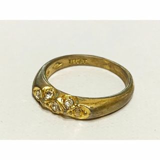 指輪 リング ゴールド系 ストーン付 18KT アクセサリー 11号@D09(リング(指輪))