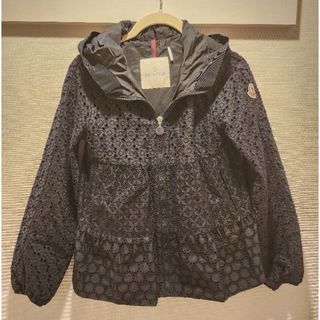 モンクレール(MONCLER)の美品◆モンクレール◆ペプラムジャケット◆レース◆ネイビー◆12A◆パーカー(ナイロンジャケット)