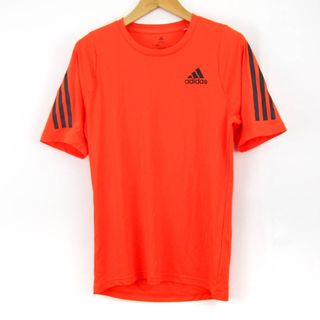 アディダス(adidas)のアディダス 半袖Tシャツ 袖ライン ランニングウエア メンズ Sサイズ オレンジ×ブラック adidas(Tシャツ/カットソー(半袖/袖なし))