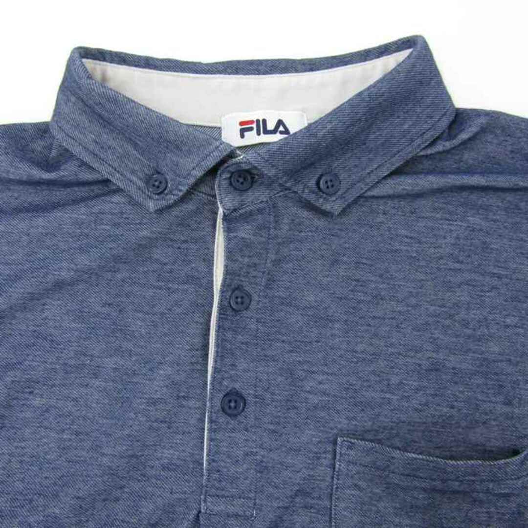 FILA(フィラ)のフィラ 半袖ポロシャツ 胸ポケット ストレッチ ゴルフウエア メンズ Lサイズ ネイビー FILA メンズのトップス(ポロシャツ)の商品写真