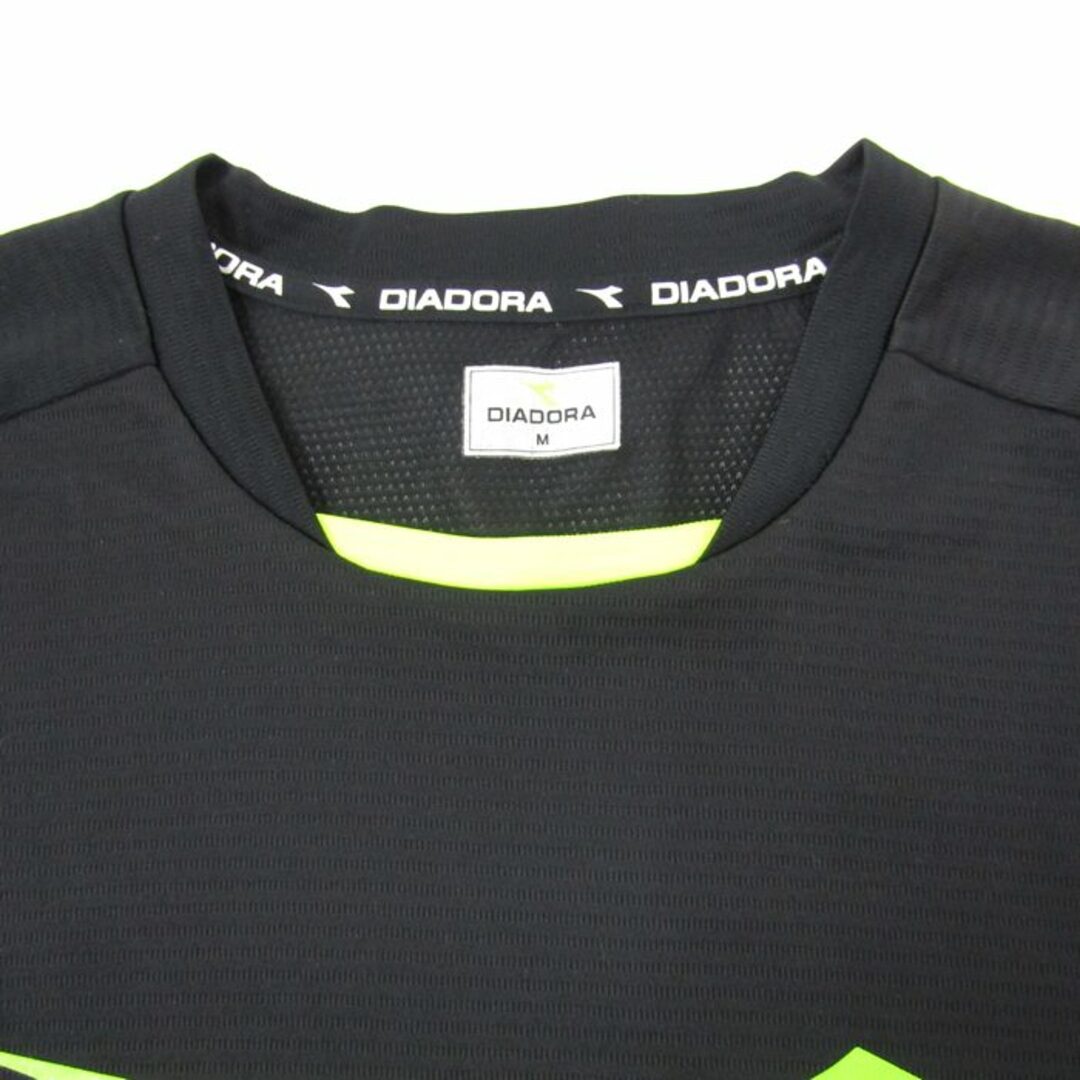 DIADORA(ディアドラ)のディアドラ 半袖Tシャツ ロゴT バックロゴ スポーツウエア メンズ Mサイズ ブラック×イエロー Diadora メンズのトップス(Tシャツ/カットソー(半袖/袖なし))の商品写真
