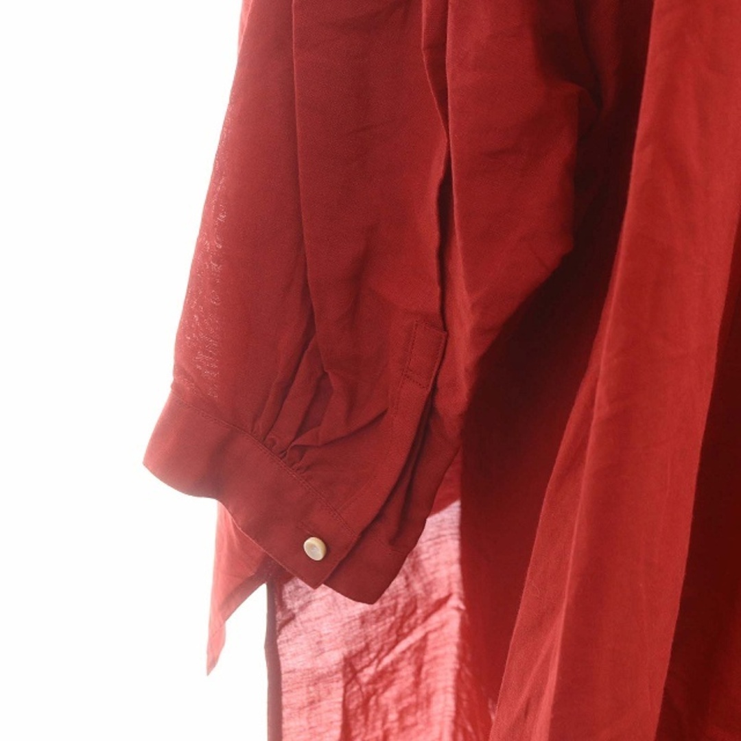 suzuki takayuki(スズキタカユキ)のスズキ タカユキ シャツ ブラウス 長袖 スタンドカラー 赤 レッド レディースのトップス(シャツ/ブラウス(長袖/七分))の商品写真