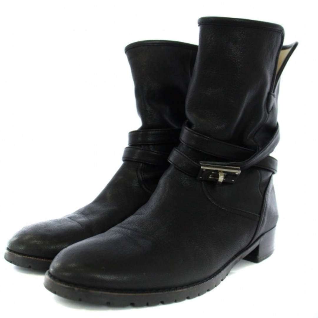 DIANA(ダイアナ)のダイアナ DIANA ショートブーツ ベルト付き レザー 24.5㎝ 黒 レディースの靴/シューズ(ブーツ)の商品写真