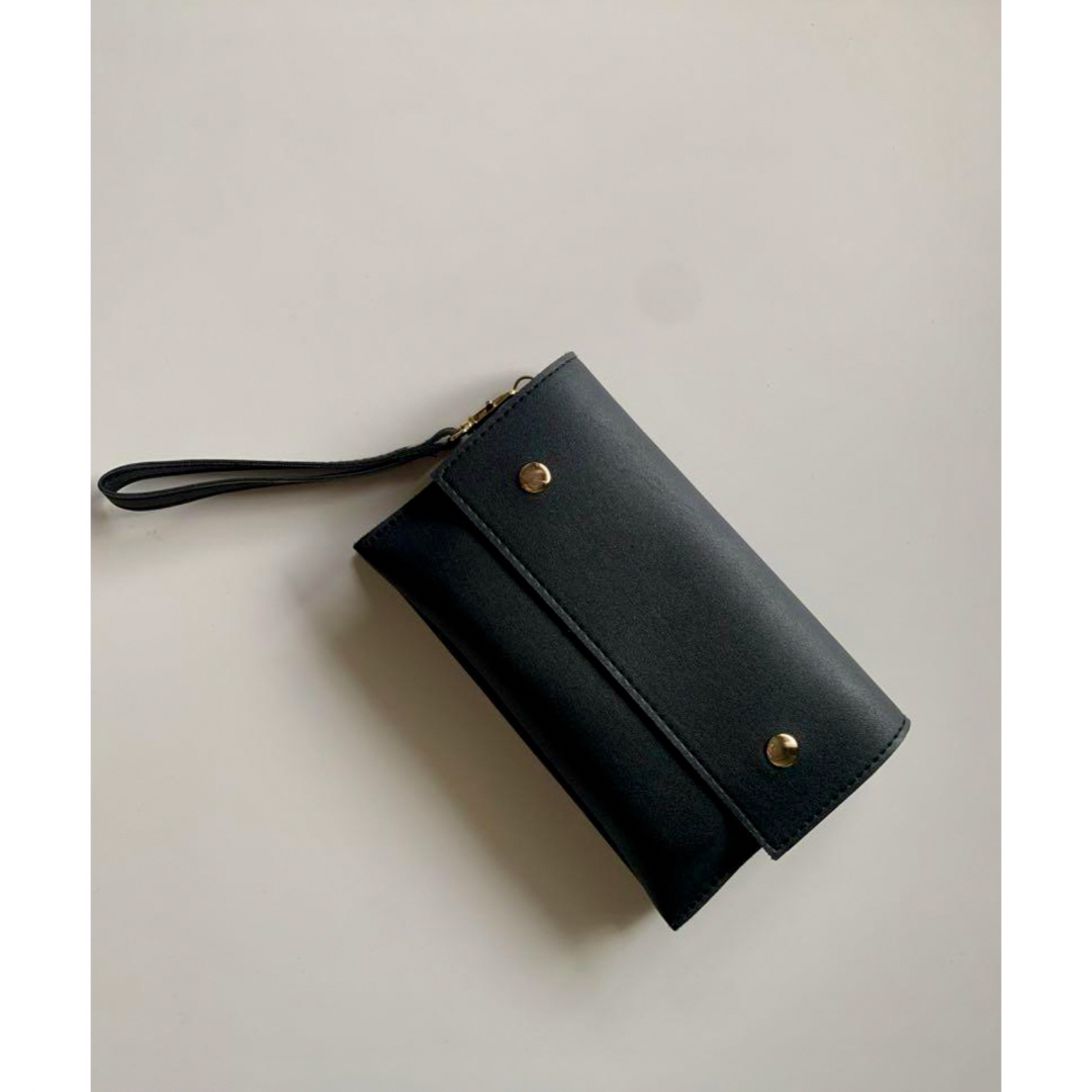 【SALE】ウエストウォレットポーチ クラッチ ブラック レディースのバッグ(ボディバッグ/ウエストポーチ)の商品写真