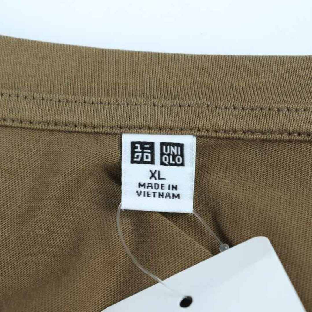 UNIQLO(ユニクロ)のユニクロ ロングワンピース 半袖 ベルト付き 大きいサイズ 未使用品 レディース XLサイズ カーキ UNIQLO レディースのワンピース(その他)の商品写真