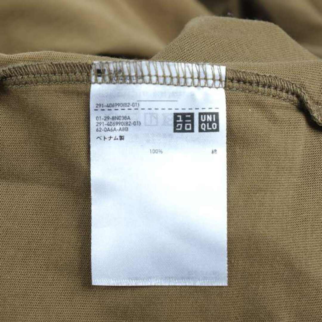 UNIQLO(ユニクロ)のユニクロ ロングワンピース 半袖 ベルト付き 大きいサイズ 未使用品 レディース XLサイズ カーキ UNIQLO レディースのワンピース(その他)の商品写真