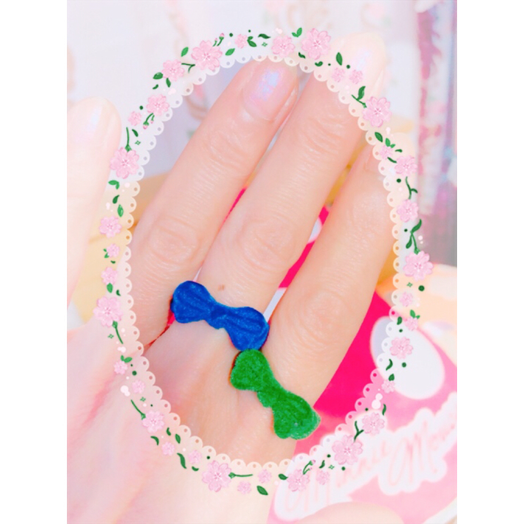 ベルベット&ハート型リング❤︎4個セット レディースのアクセサリー(リング(指輪))の商品写真