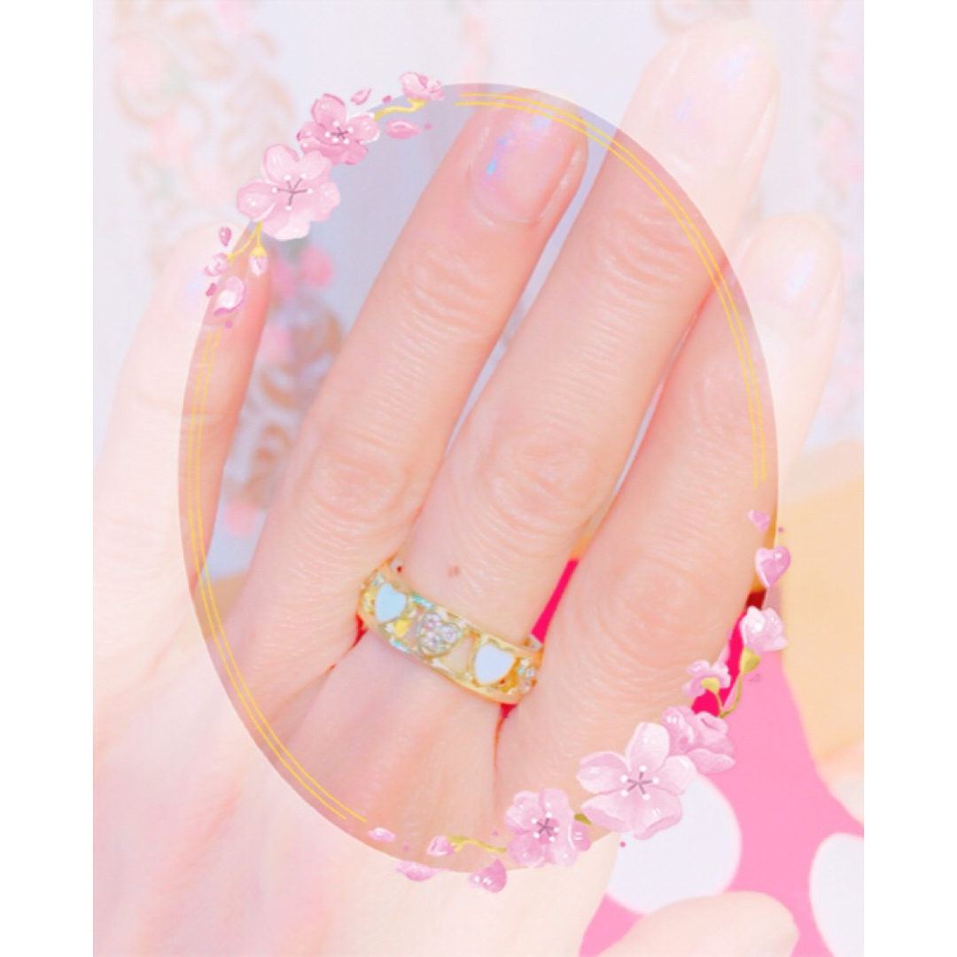 ベルベット&ハート型リング❤︎4個セット レディースのアクセサリー(リング(指輪))の商品写真