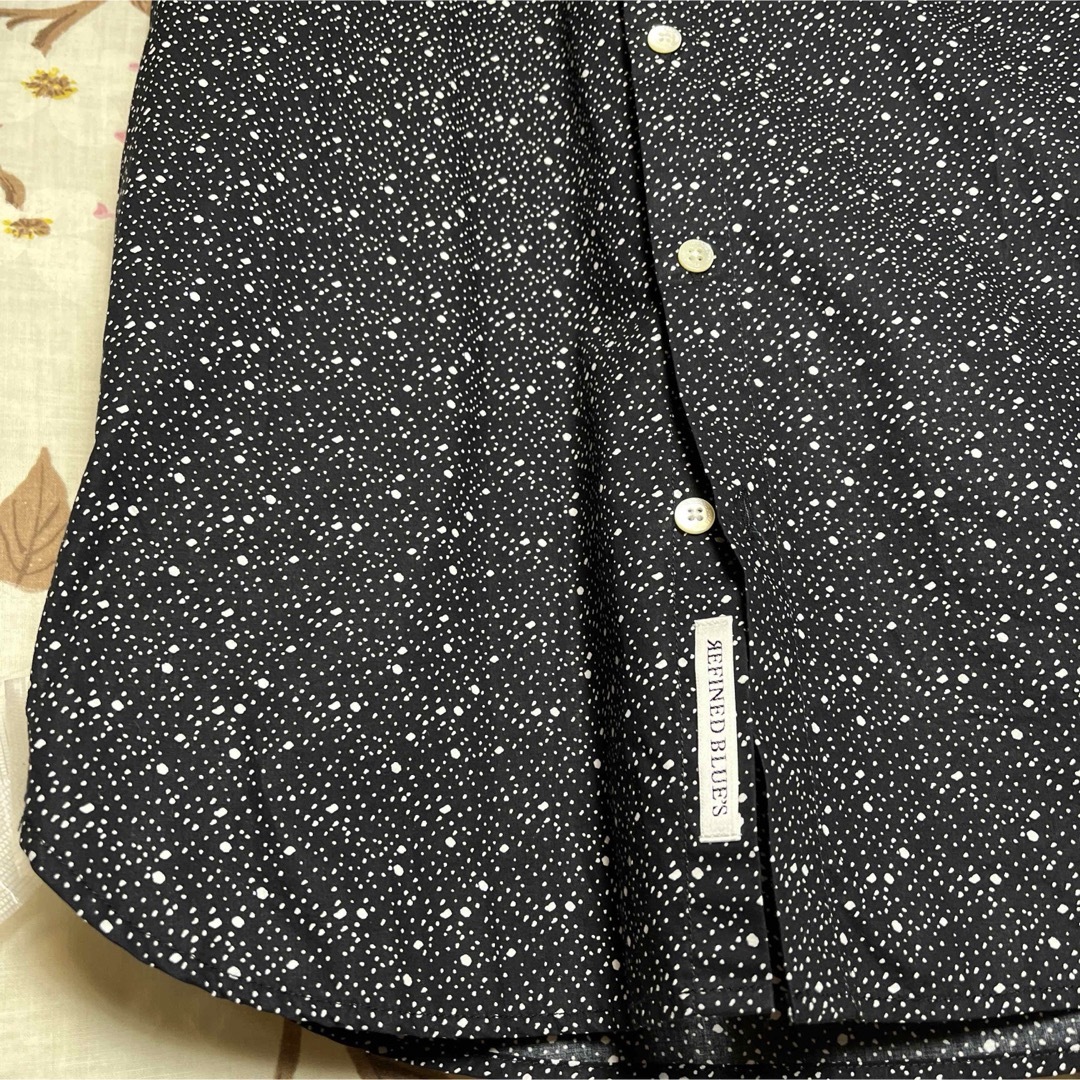 新品　JACK&JONES  ユニセックス　【XS】黒　吹雪柄　長袖　綿シャツ メンズのトップス(シャツ)の商品写真