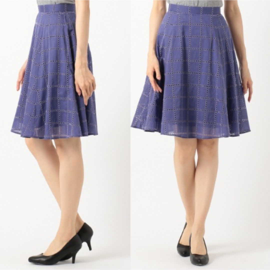 TOCCA(トッカ)のトッカ　TOCCA 刺繍　スカート　0 XS 小さいサイズ　春夏　ブルー レディースのスカート(ひざ丈スカート)の商品写真
