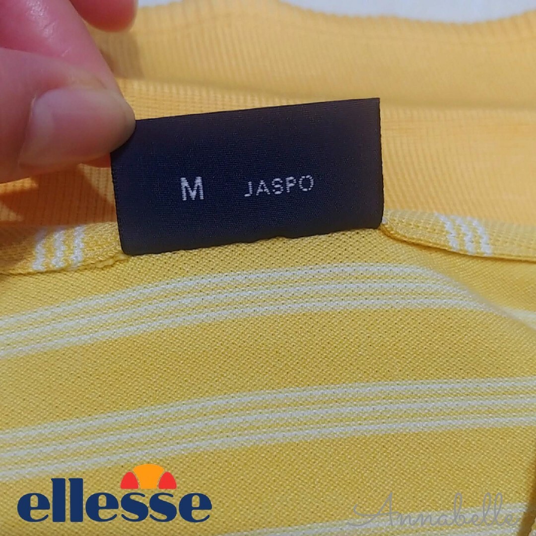 ellesse(エレッセ)の美品 エレッセ ポロシャツ レディース 半袖 ボーダーシャツ スポーツウェア スポーツ/アウトドアのテニス(ウェア)の商品写真