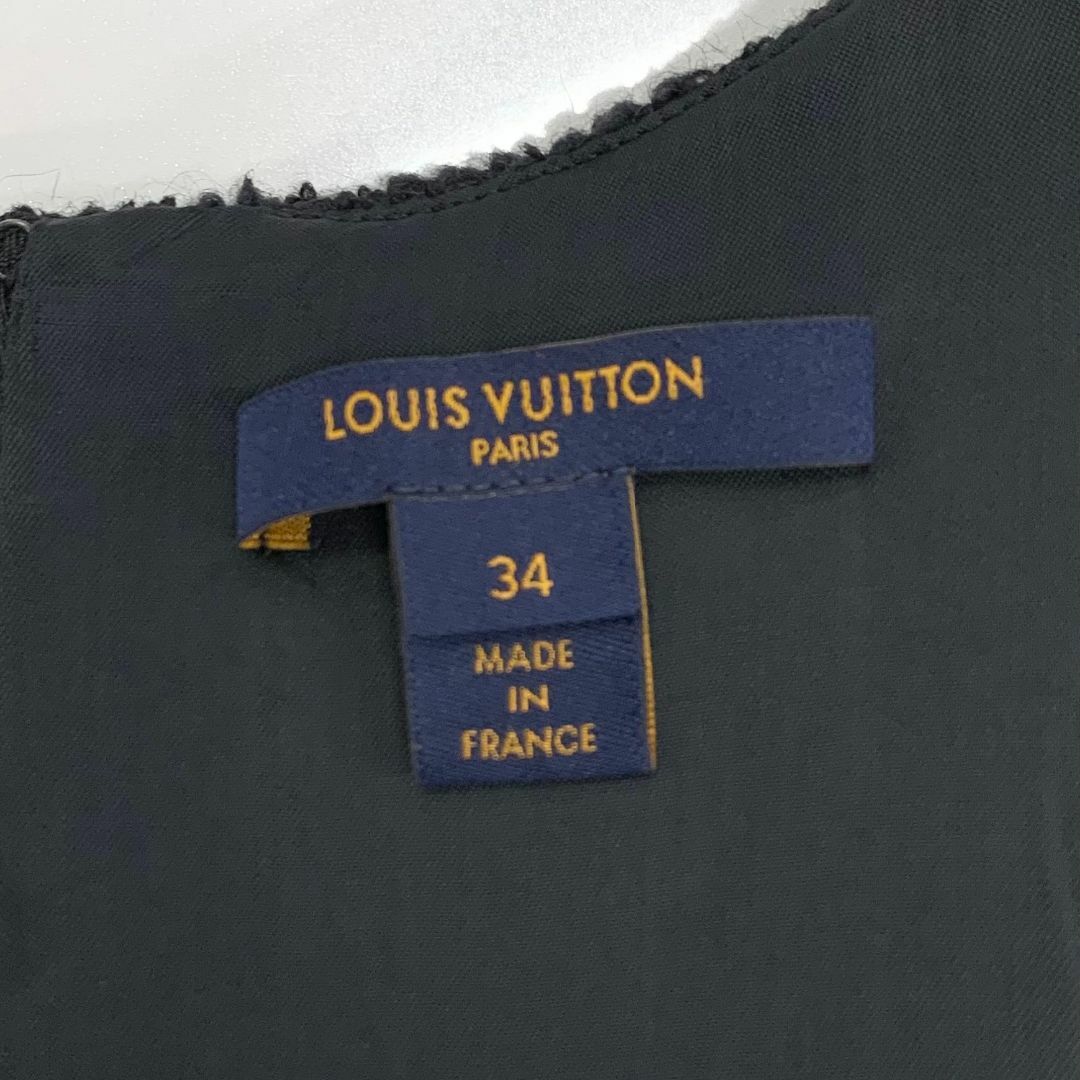 LOUIS VUITTON(ルイヴィトン)の9172 ヴィトン ワンピース ノースリーブ ツイード ブラック レディースのワンピース(ミニワンピース)の商品写真