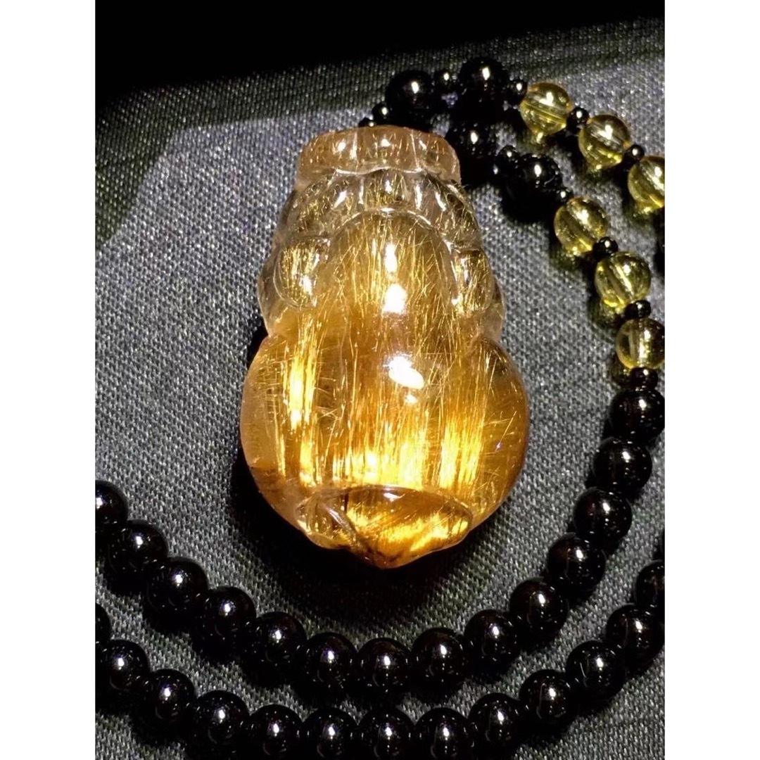 ⭐︎【天然】ゴールド ルチル クオーツ ネックレス 16g ⭐︎【天然】ゴールド ルチル クオーツ ネックレス 16g
