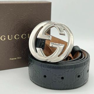 Gucci - GUCCI グッチ GGバックル インターロッキング シマ レザー