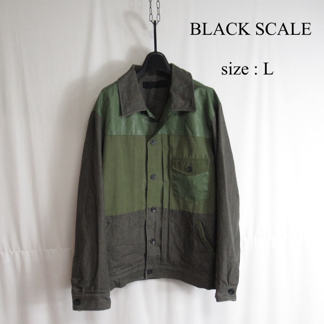 BLACK SCALE デザイン デニム ジャケット グレー ジーンズ ブルゾン メンズのジャケット/アウター(Gジャン/デニムジャケット)の商品写真