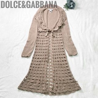 ドルチェアンドガッバーナ(DOLCE&GABBANA)の【希少】DOLCE&GABBANA ウールニットドレス 編み込み リボン M(ロングワンピース/マキシワンピース)