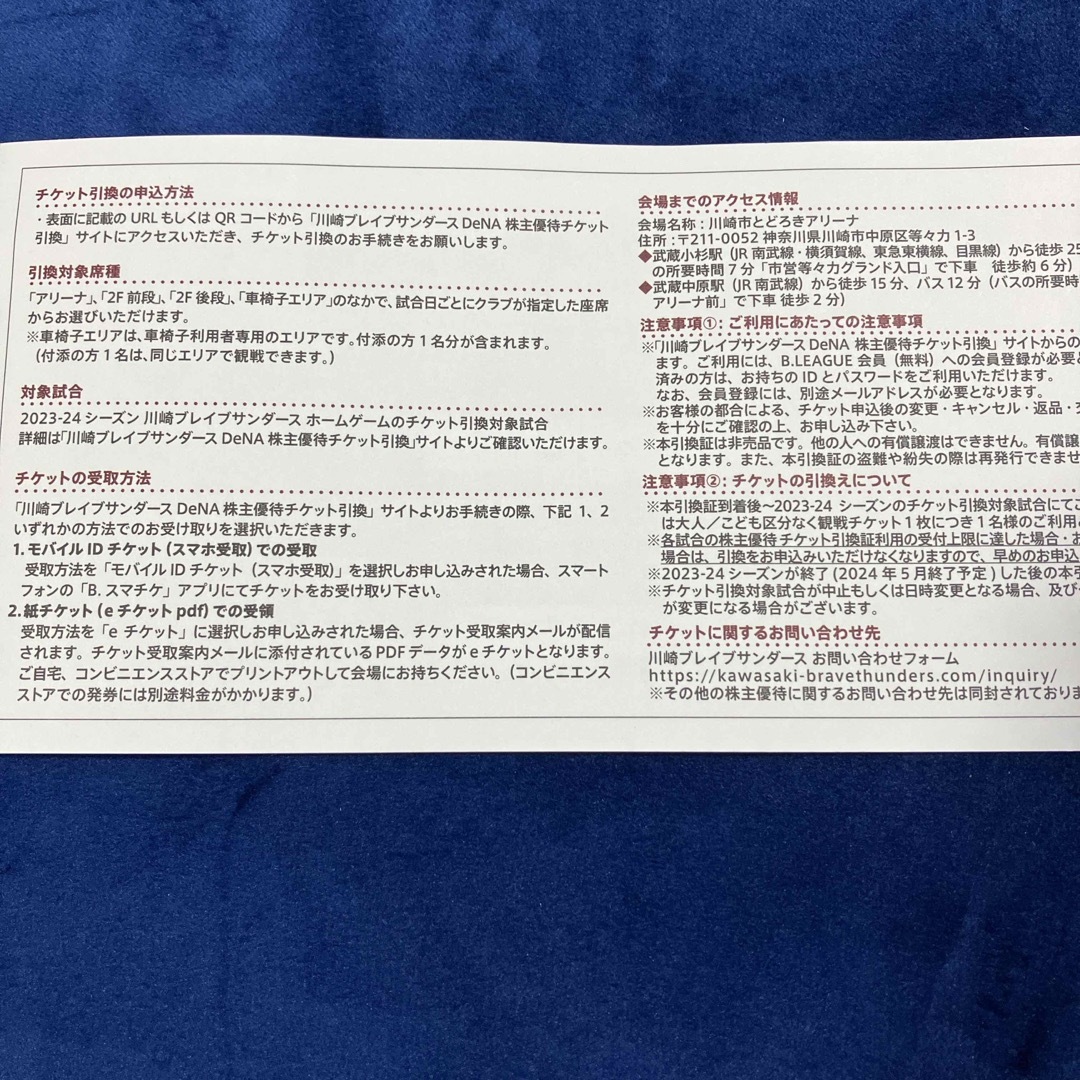 川崎ブレイブサンダース　チケット チケットのスポーツ(バスケットボール)の商品写真