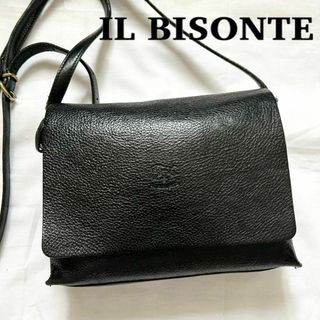 イルビゾンテ(IL BISONTE)の✨美品✨激レア　イルビゾンテ　ショルダーバッグ　レザー　ブラック　ポシェット(ショルダーバッグ)