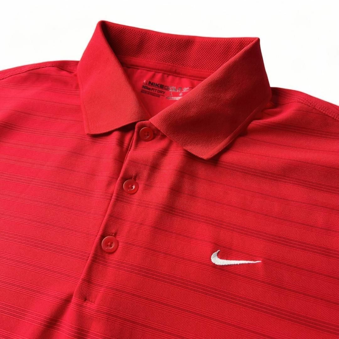 NIKE(ナイキ)の美品 ナイキ ゴルフ ドライ ストレッチ 半袖 ポロシャツ メンズ L 赤 スポーツ/アウトドアのゴルフ(ウエア)の商品写真