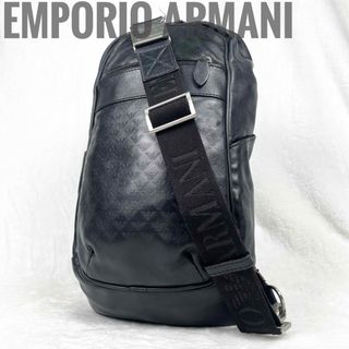 エンポリオアルマーニ(Emporio Armani)のエンポリオアルマーニ 2way ボディバッグ エンボス レザー ブラック(ボディーバッグ)