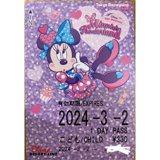 ディズニー(Disney)のリゾートライン　限定フリーきっぷ　パルパルーザ　ミニーの日　ディズニー(その他)