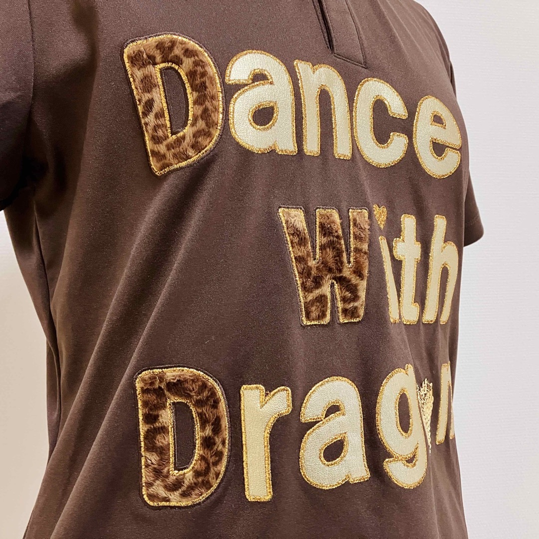 Dance With Dragon(ダンスウィズドラゴン)の極美品✨ ダンスウィズドラゴン ポロシャツ 日本製 金刺繍 レオパード ロゴ 3 スポーツ/アウトドアのゴルフ(ウエア)の商品写真