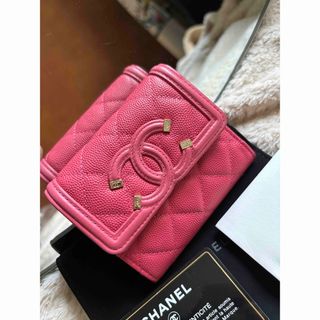 CHANEL - ボーイシャネルミニ財布正規品(超美品)ネイビーナノ