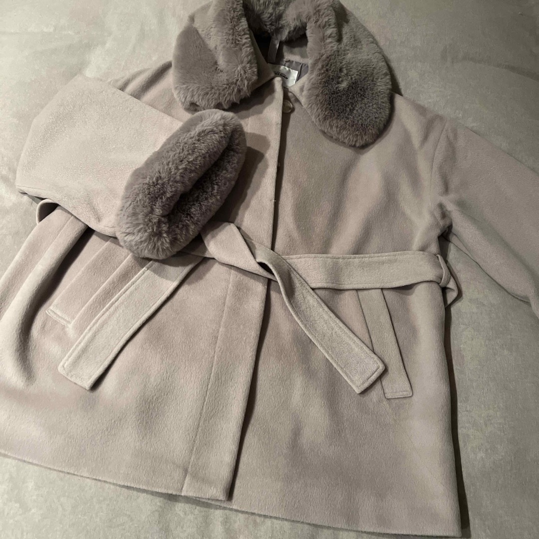 NICE CLAUP - フェイクファーあざとモテコートの通販 by shop NICE CLAUP - フェイクファーあざとモテコートの通販 by shop