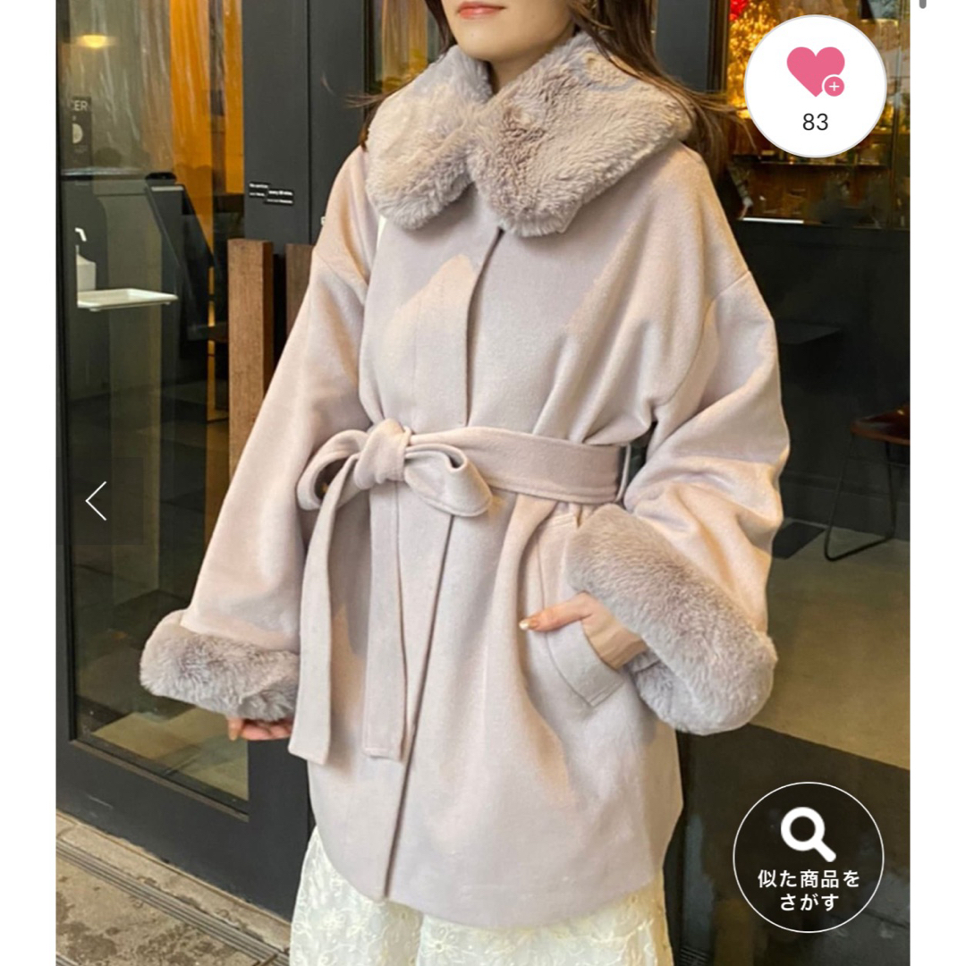 NICE CLAUP - フェイクファーあざとモテコートの通販 by shop NICE CLAUP - フェイクファーあざとモテコートの通販 by shop