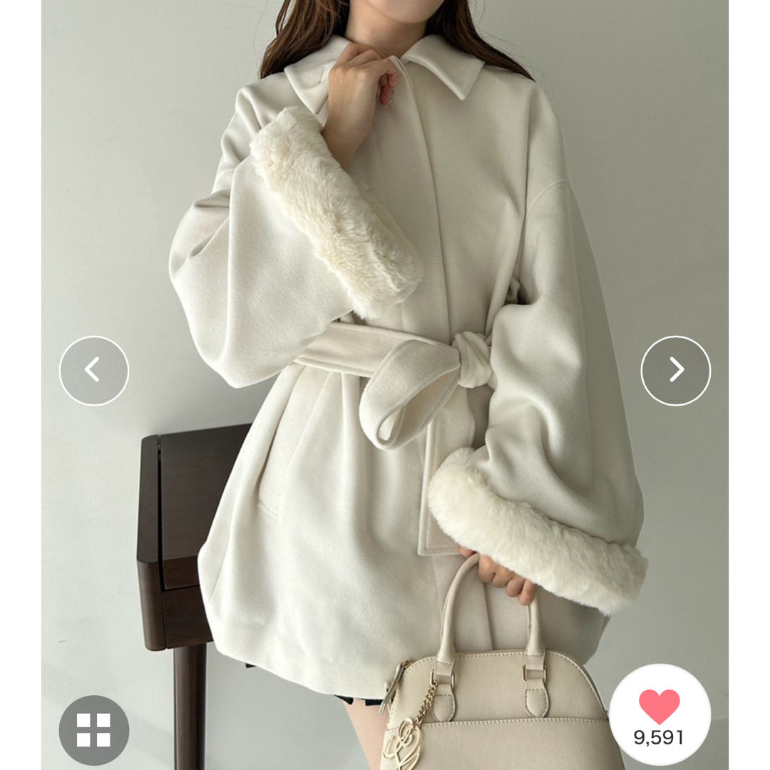 NICE CLAUP - フェイクファーあざとモテコートの通販 by shop NICE CLAUP - フェイクファーあざとモテコートの通販 by shop