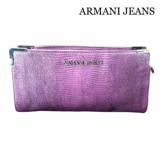 アルマーニジーンズ(ARMANI JEANS)の良品 アルマーニジーンズ パイソン型押し クラッチバッグ パーティーバッグ(ポーチ)