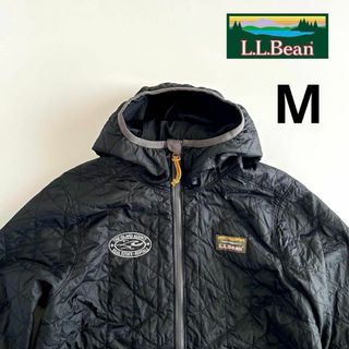 エルエルビーン(L.L.Bean)のL.L.Bean 中綿入り アノラックパーカー ブラック M 企業ロゴ 刺繍(ナイロンジャケット)