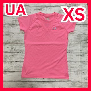 アンダーアーマー(UNDER ARMOUR)のアンダーアーマー　Vネック　蛍光　ピンク　XS(Tシャツ(半袖/袖なし))