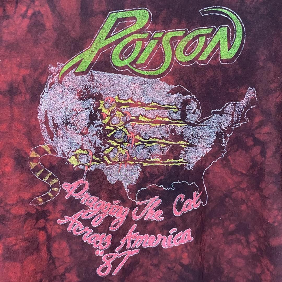 MUSIC TEE(ミュージックティー)のアメリカ古着　POISON ポイズン　バンT　バンド　半袖　タイダイ　スカル メンズのトップス(Tシャツ/カットソー(半袖/袖なし))の商品写真